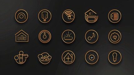 Poster - Modern Icon Set for Technology and Home Design
