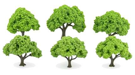 Poster - Collection of Small Green Trees Isolated on a Transparent Background Generative AI