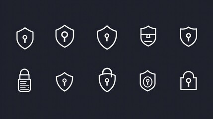 Poster - Security Icons Collection for Protection and Safety
