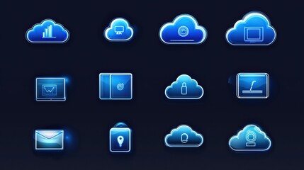 Poster - Cloud Computing Icons for Digital Services