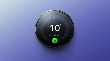 Poster - Modern Smart Thermostat with Digital Display