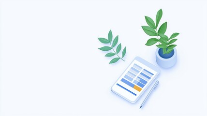 Poster - Digital Screen with Budgeting Formulas and Greenery
