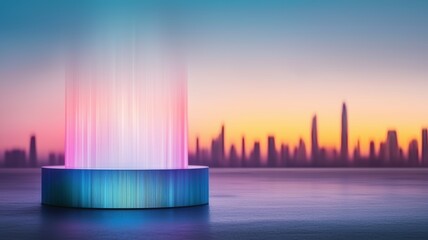 Poster - Futuristic Financial Analysis Holographic Scene