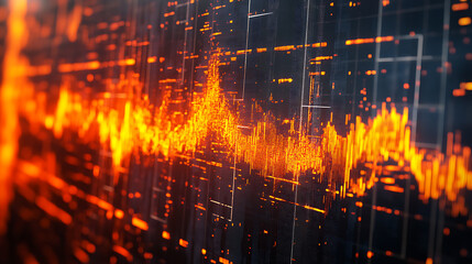 Leinwandbilder - Seismograph displaying vivid earthquake data with precision and clarity