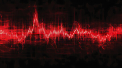 Poster - Seismograph analysis showcasing seismic wave characteristics in red waveform