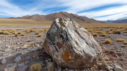 Aufkleber - Lithium-rich rock in an arid landscape symbolizes valuable lithium resources