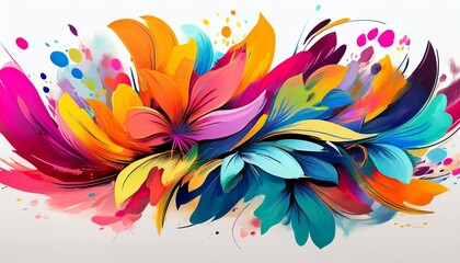 Wall Mural - Colorful floral abstract art