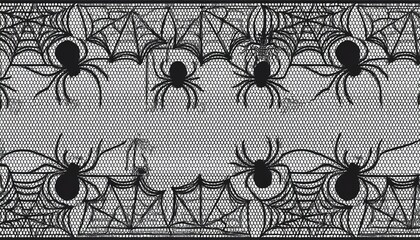 Spooky black spider web