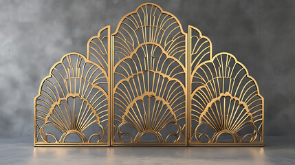 Poster - Elegant gold art deco divider for 1920s themed designs