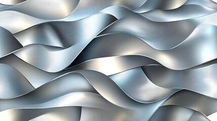 Poster - Reflective silver swirls and intricate filigree form a stunning seamless pattern that captivates viewers with its depth and detail SEAMLESS PATTERN