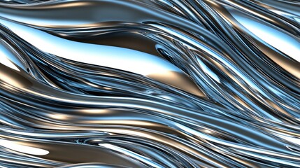 Poster - Reflective silver swirls and intricate filigree form a stunning seamless pattern that captivates viewers with its depth and detail SEAMLESS PATTERN