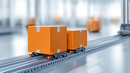 Poster - Automated Parcel Sorting Machine in Motion