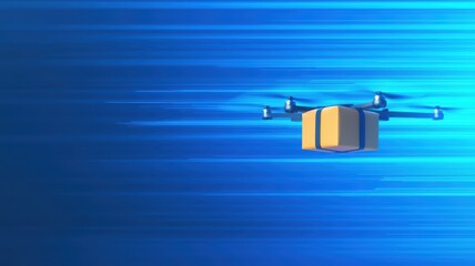 Poster - Futuristic Drone Delivery in Motion