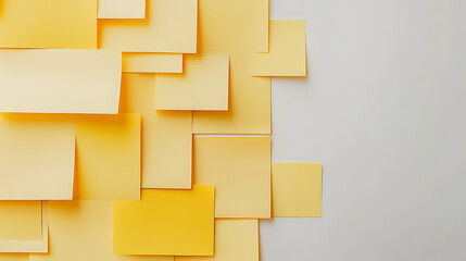 Poster - Yellow sticky note with adhesive tape on white background