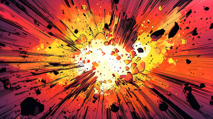 Poster - Vibrant comic book style wow explosion background illustration