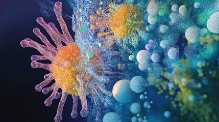 Poster - Microscopic Visualization of a Virus with Surrounding Particles