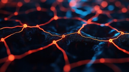 Poster - Abstract AI Neural Network with Glowing Circuits