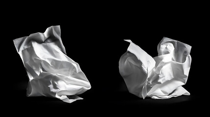 Aufkleber - Set white tissues on black background