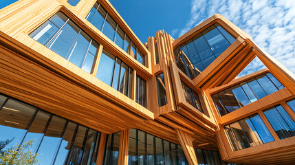 Poster - Mass timber construction in Europe â€“ Sustainable building technology, focusing on environmentally friendly materials