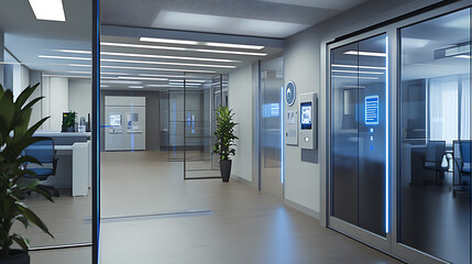 Poster - For increased security, office door security uses an access control system with fingerprint scanning,  Access Control System, Fingerprint Scanning, Office Security and Door Security