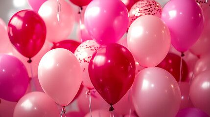 Aufkleber - Festive sweet pink balloons background banner celebration theme