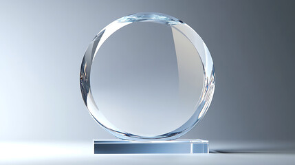 Poster - Empty acrylic award design mockup, blank glass trophy mockup, Template for a transparent crystal prize plate