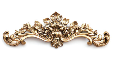 Poster - Elegant gold ornate painting frame on white background