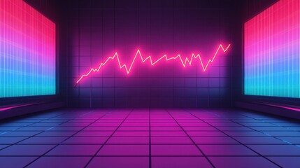 Poster - Neon Retro Arcade Data Visualization Concept