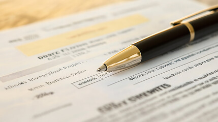 Poster - Electronic funds transfer document with pen on table