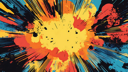 Poster - Colorful comic book style explosion with cool text graphic