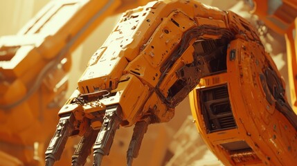 Poster - Close-up of a Robotic Arm with Claws in a Sci-Fi Setting