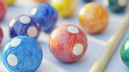 Aufkleber - A clipart picture of a billiard table, The background is white in color, A crayon drawing represents the style or artwork