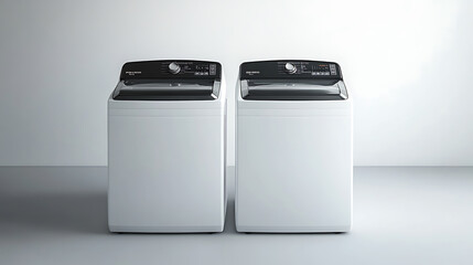 Aufkleber - washing machines with top and front loads against a white background
