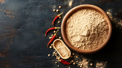 Aufkleber - peruvian ginseng maca root powder superfood supplement ingredient