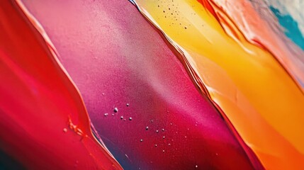 Canvas Print - Bold color contrasts in abstract art, vibrant hues, soft lighting, dynamic movement, high contrast