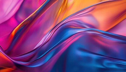 Canvas Print - Bold color contrasts in abstract design with vibrant hues, soft lighting, dynamic movement, high contrast