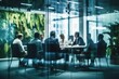 © melhak - Business Meeting Behind Glass Partition - Modern Office Setting - Corporate Environment