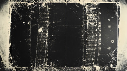 Fototapete - Dusty scratched and scanned old film texture, noise effect, dark background for design