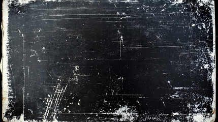 Aufkleber - Dusty scratched and scanned old film texture, black vignette, retro style photo overlay noise abstract dark background