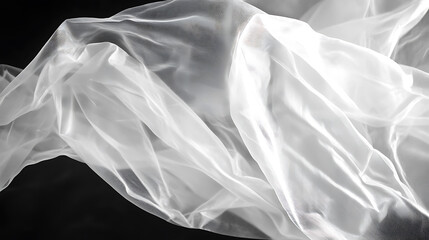 Poster - Creased plastic polyethylene film texture, Image includes a effect the black and white tones