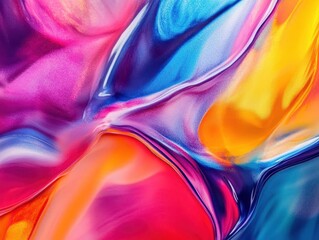 Canvas Print - Colorful abstract patterns with vibrant hues, dynamic movement, soft lighting, sleek modern design