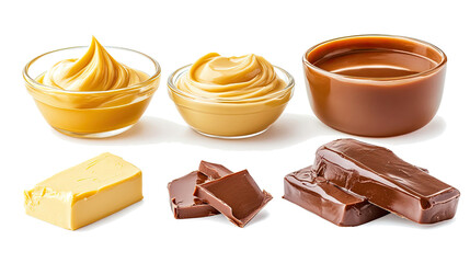 Poster - Delicious Creamy Butters and Chocolates on a Transparent Background Generative AI