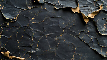 Poster - Black Manila Recycled Kraft Paper Coarse Grunge Texture