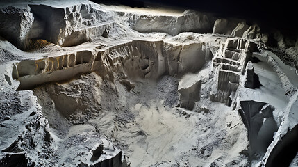 Aufkleber - A mine elevation model created from processed aerial drone images, showcasing a map of an excavation site with steep rock walls
