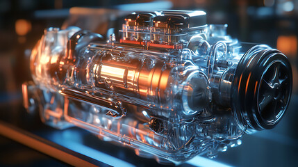 Aufkleber - Turbo diesel engine in focus