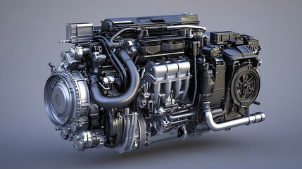 Aufkleber - Turbo diesel engine in focus