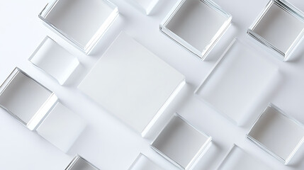 Poster - A top-view image of a blank acrylic block set against a white background