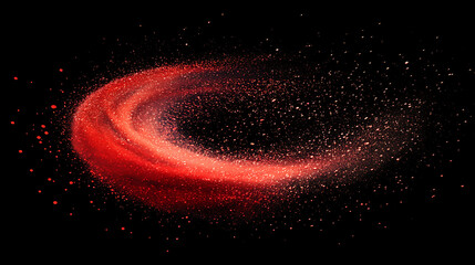 Leinwandbilder - swirling red abstract particles futuristic visual effect overlay isolated on black background