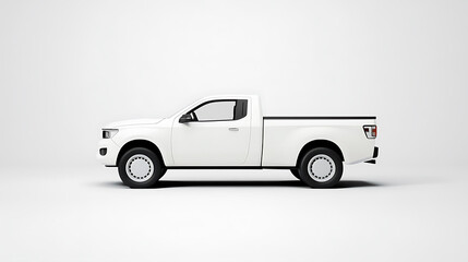Aufkleber - sleek white pickup truck showcased in a minimalist studio setting clean lines and modern design emphasized by stark white background perfect for vehicle mockups and automotive concepts