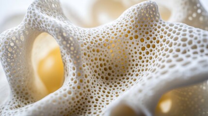 Poster - Close-up of a White Porous Surface with Round Holes